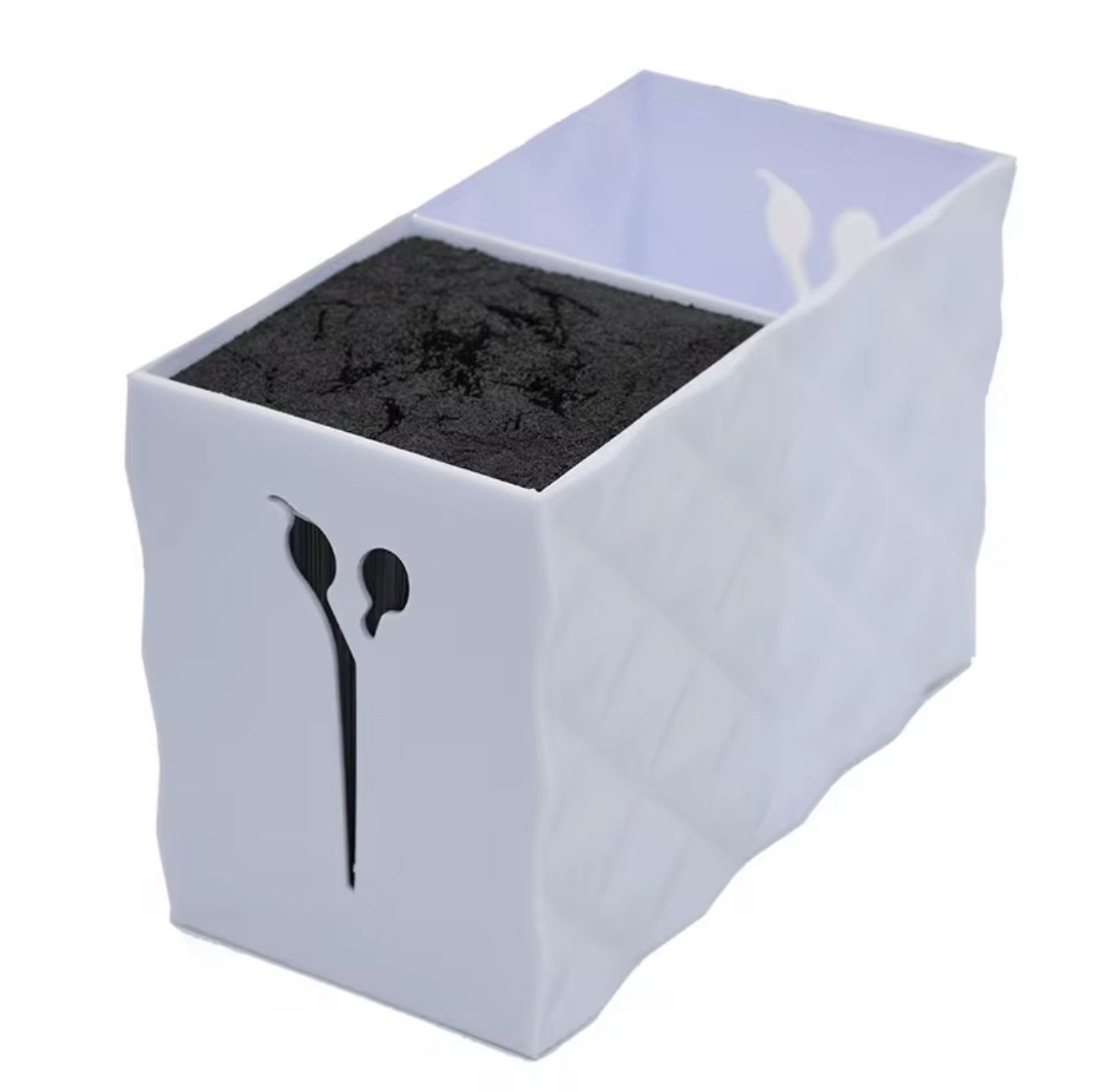 Compartments Hair Cutting Scissors Holder Tools Black and White - 402