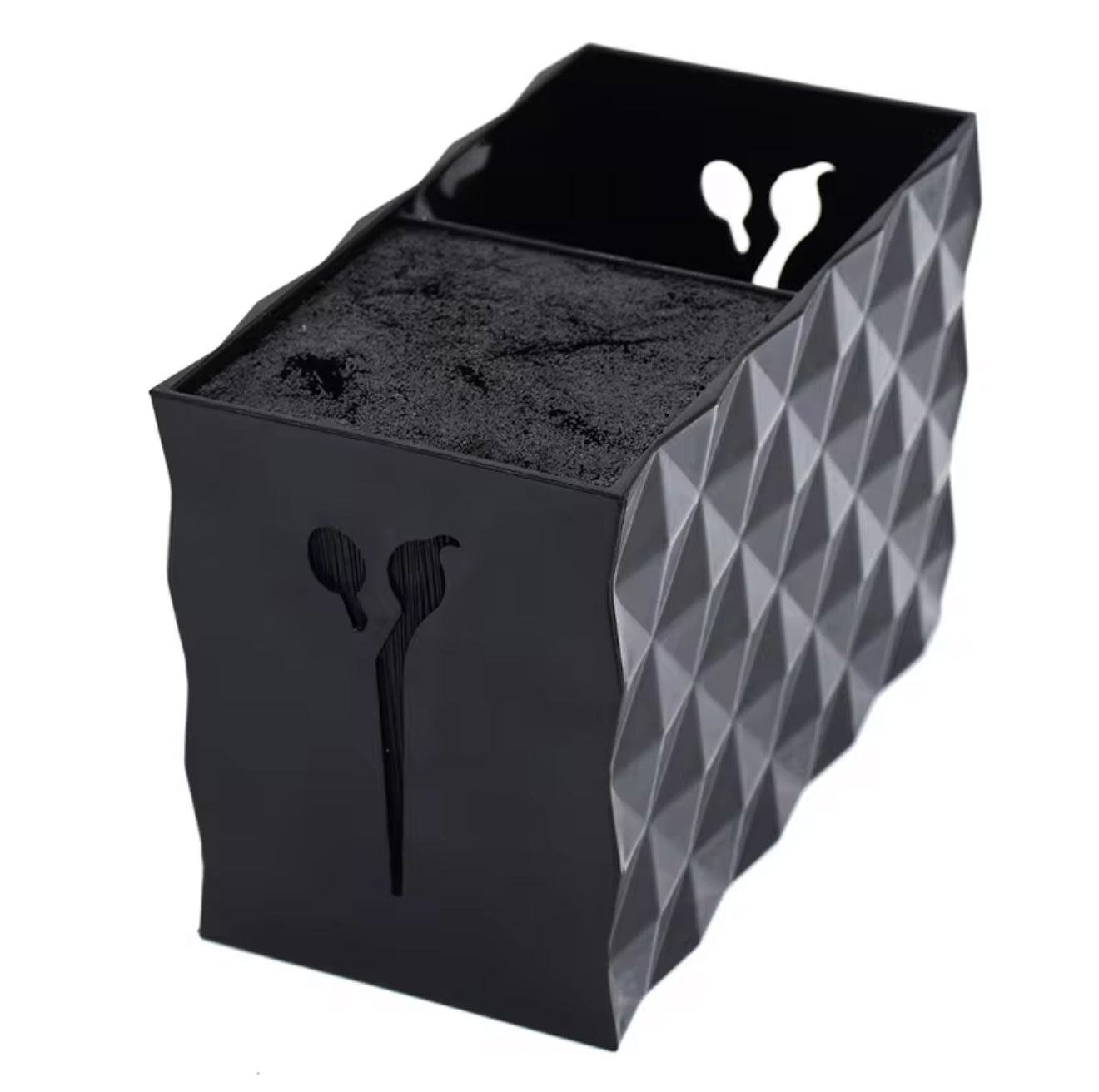 Compartments Hair Cutting Scissors Holder Tools Black and White - 402