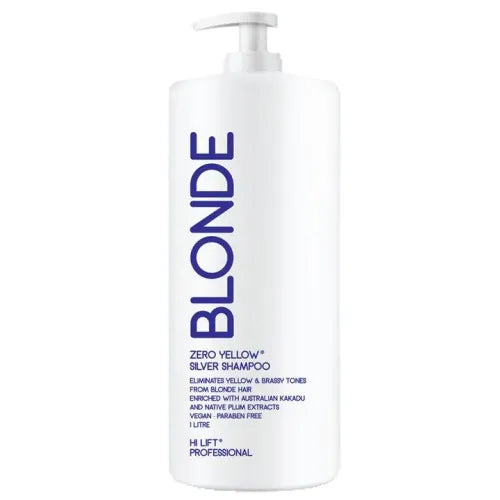 Hi Lift Blonde Zero Yellow Pure Silver Shampoo β 1L | Professional Brass Neutralizing Shampoo for Blonde & Silver Hair