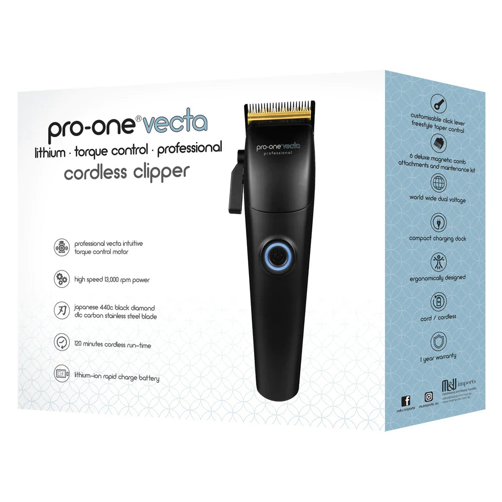 Pro-One Vecta Cordless Barber Hair Clippers - PR082