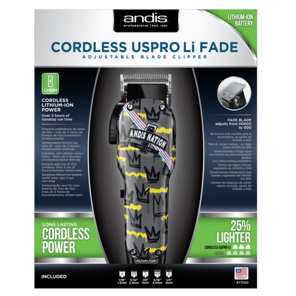 Andis Pro Li 73100 Cordless Fade Clipper β Fade Nation Limited Edition