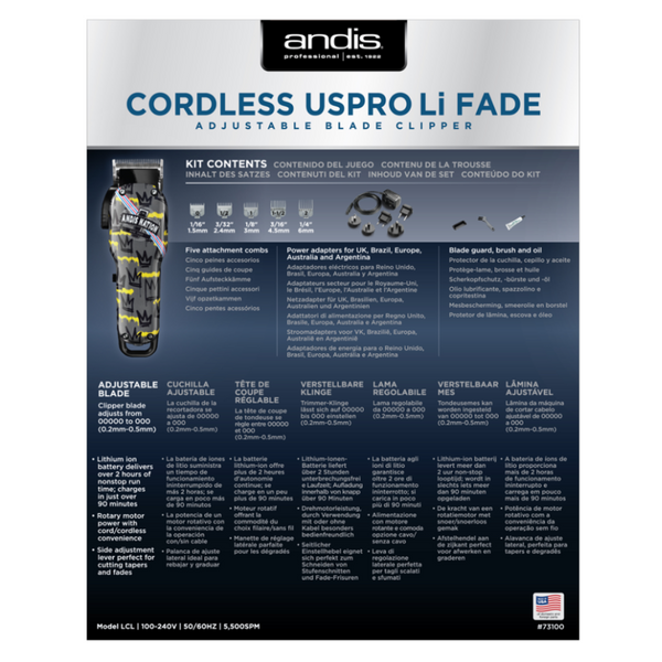 Andis Pro Li 73100 Cordless Fade Clipper β Fade Nation Limited Edition