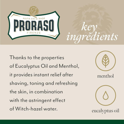 Proraso Eucalyptus & Menthol Refresh Aftershave Lotion 100ml