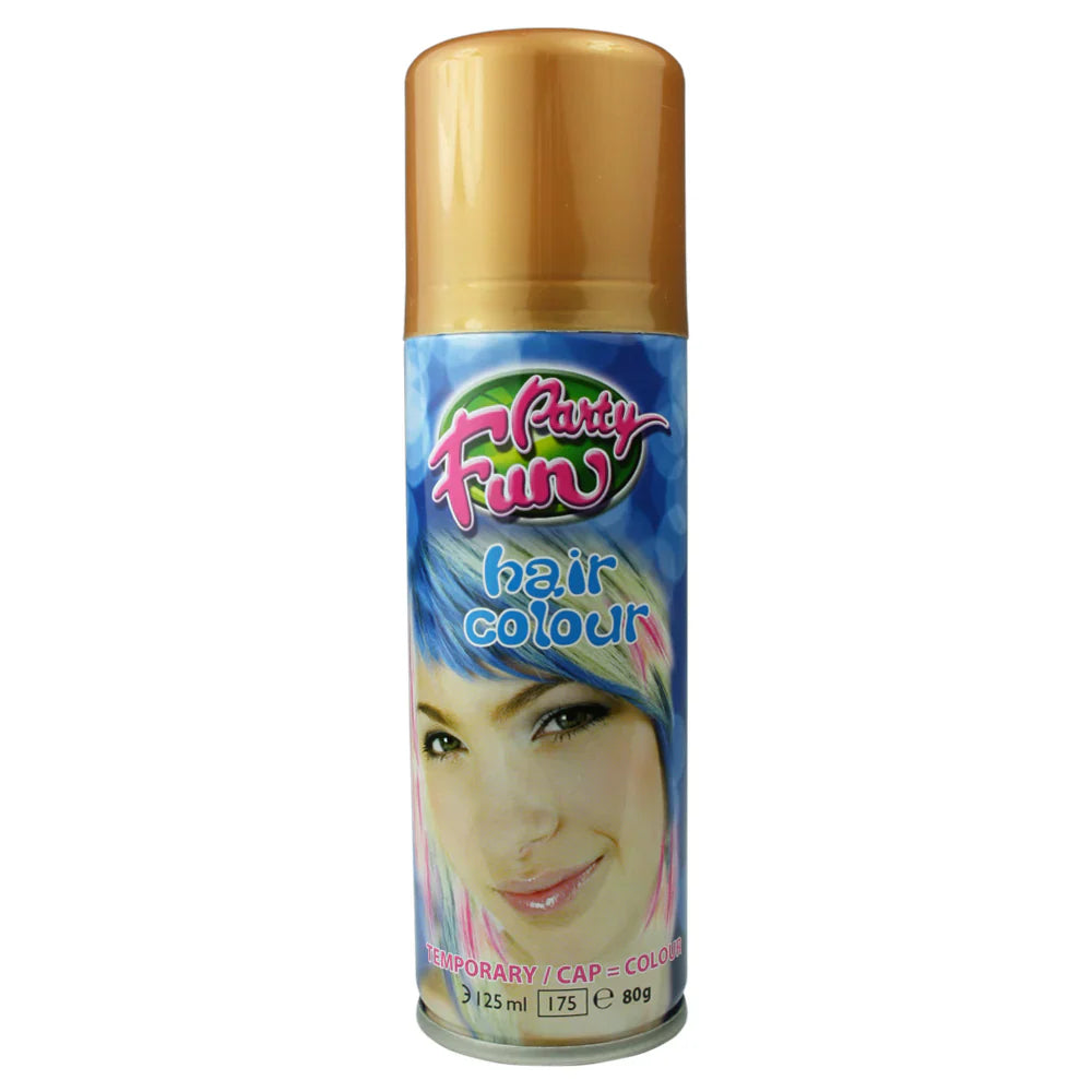 Party Fun Temporary Hair Colour Spray Gold 125ml