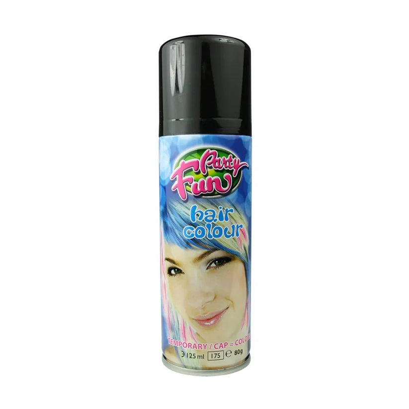 Party Fun Temporary Hair Colour Spray Black 125ml