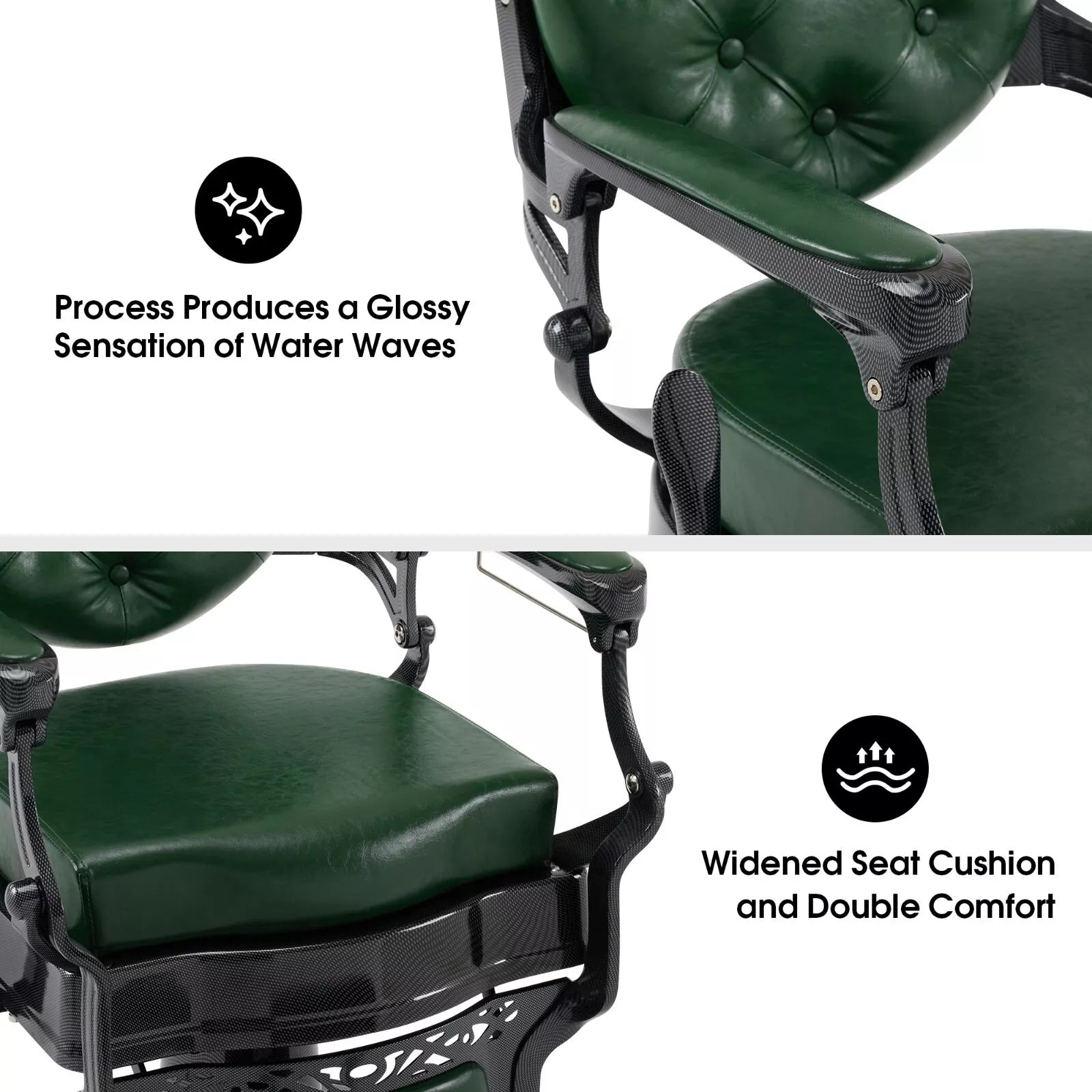 Green Barber Chair – Heavy Duty Superior Quality for Barbershops - DY-48-3G